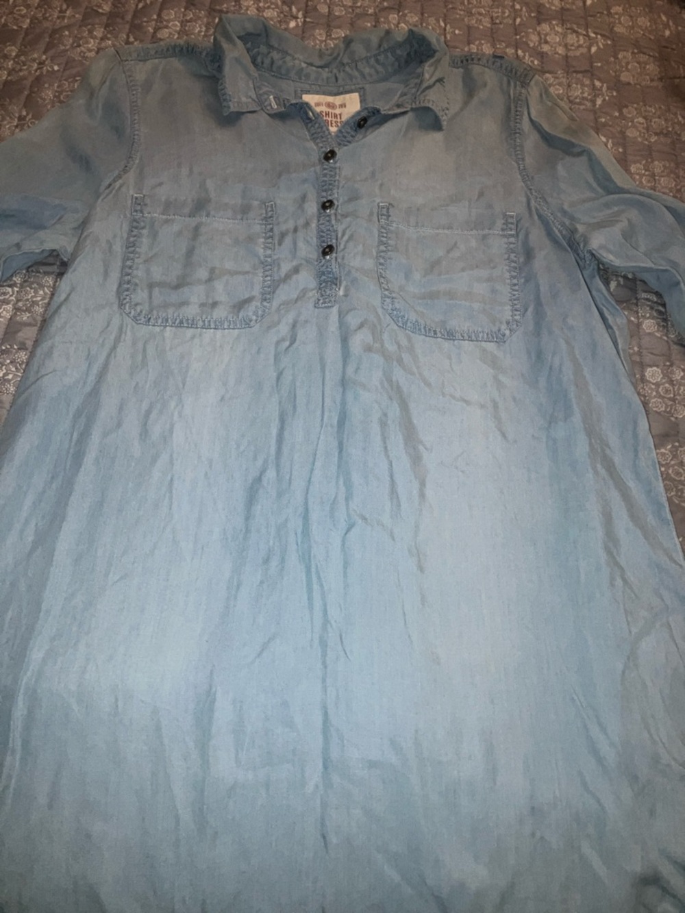 SO Light Blue Chambray Shirt Dress